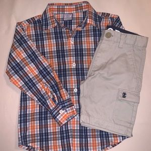 IZOD Button down shirt w/ khaki shorts